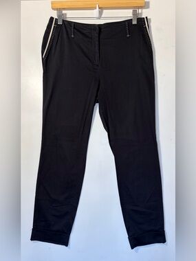Jennifer Tattanelli Casini Made in Italy Black Trouser Contrast Trim M